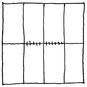 fold at solid lines, cut at center scored lines only "fold at solid lines, cut at center scored lines only"
